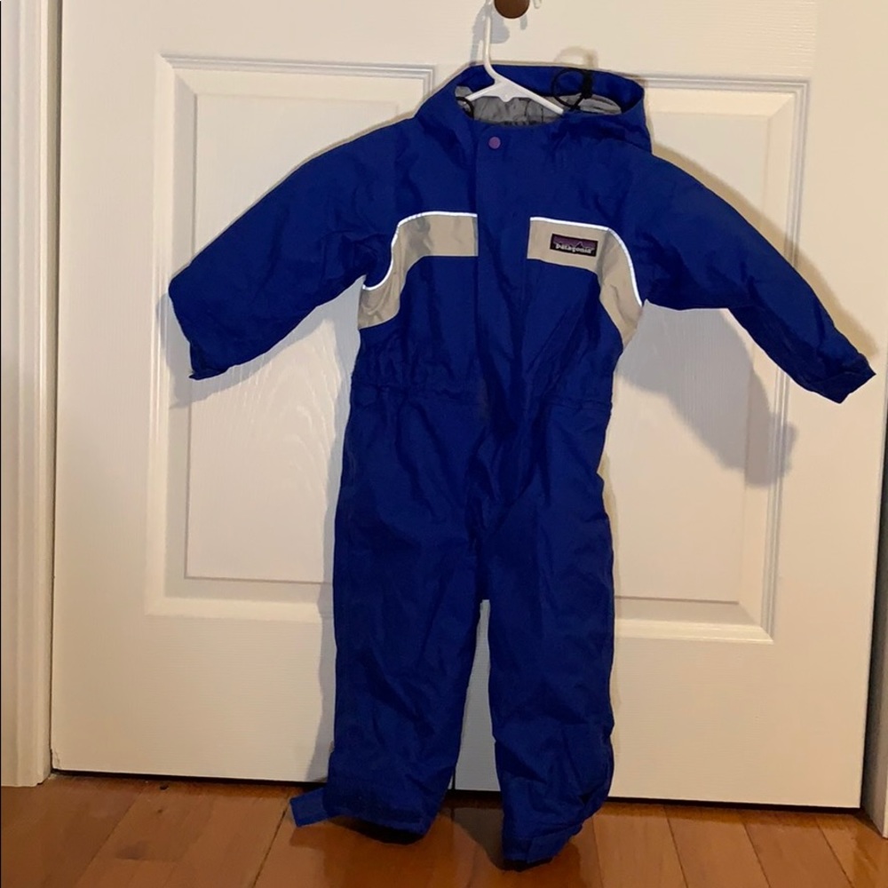 Patagonia Kids Blue Snowsuit with Gray Accents